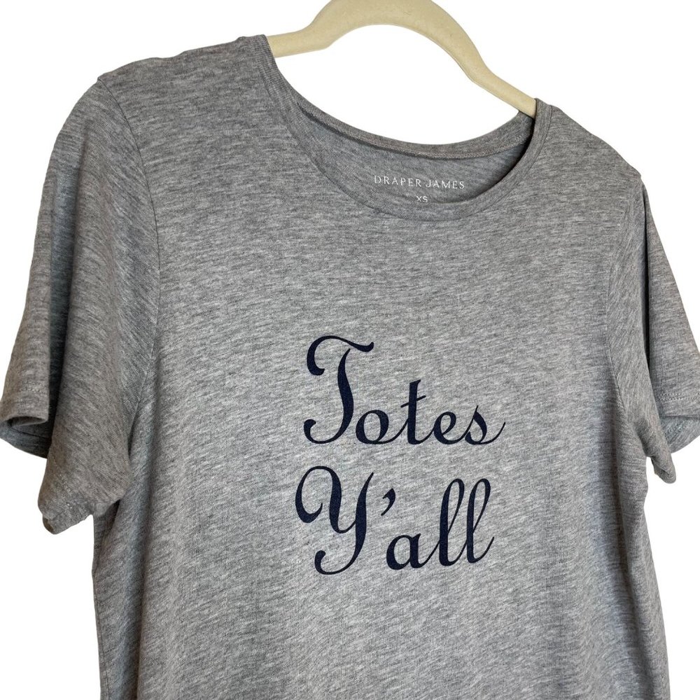 Draper James "Totes Y'All" Grey Tee, XS - Picture 3 of 7